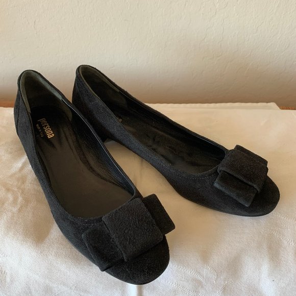 Persona, Made in Italy, Black Suede Ballet Flat , New, size 40 (8.5) - Picture 1 of 7